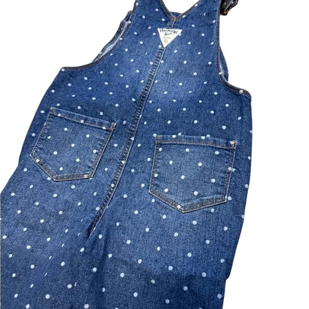 Vintage Oshkosh B'gosh Overalls Vestbak Denim Jeans Polka Dot Size 5T Boys Girls